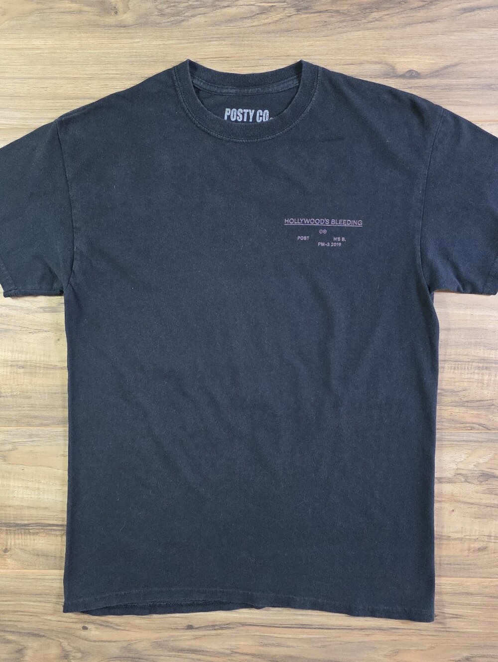 Post Malone Hollywood's Bleeding Tour T-Shirt Men's Medium Black Graphic Tee